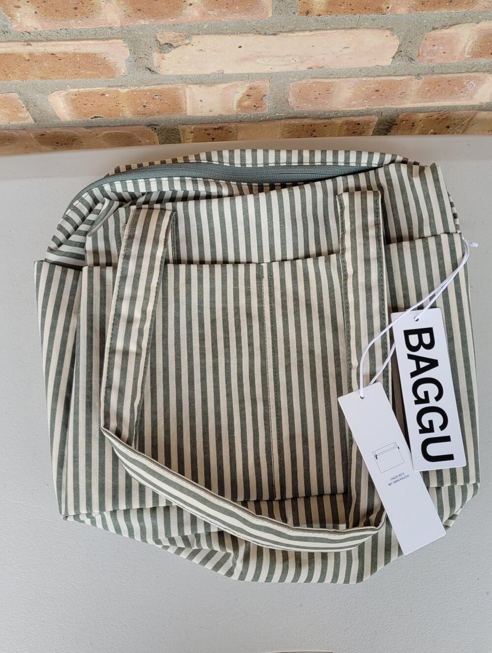 BAGGU Everyday Cloud Day Striped Sage